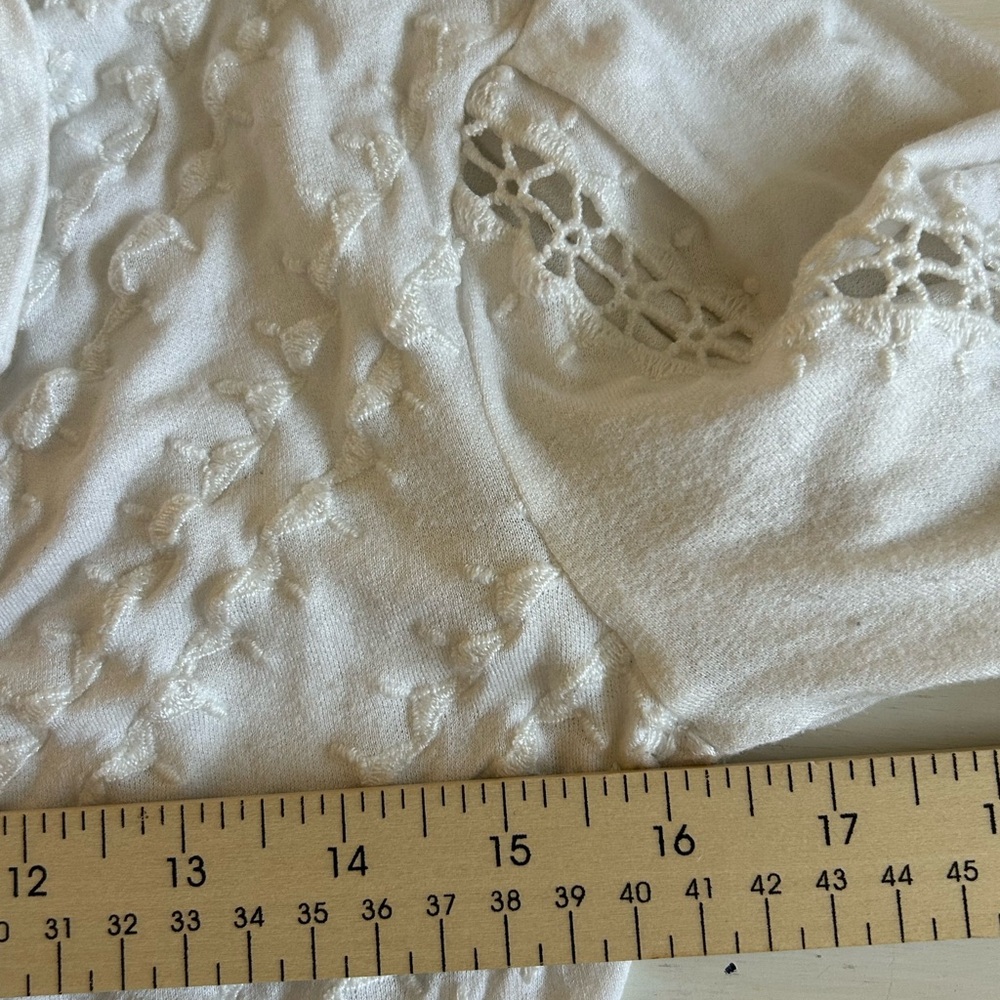 Free People Victoria embroidered crochet long sleeve top, white, women’s XS. - Picture 5 of 7